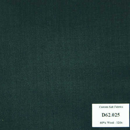 D62.025 Kevinlli V4 - Vải Suit 60% Wool - Xanh Lá Trơn